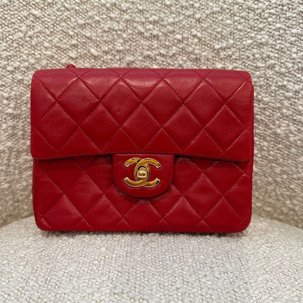 Vintage Chanel Square Mini Quilted Lambskin with 24k Hardware